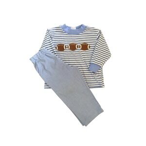 Bailey Boys Striped Blue and Brown Kids Football Outfit